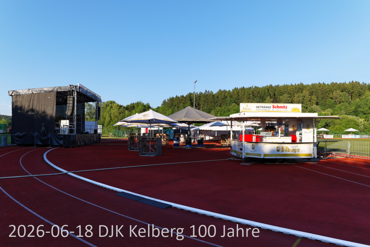 100 Jähriges Jubliläum des DJK Kelbergs. Mit 3 Tagen feiern auf dem Sportplatz.