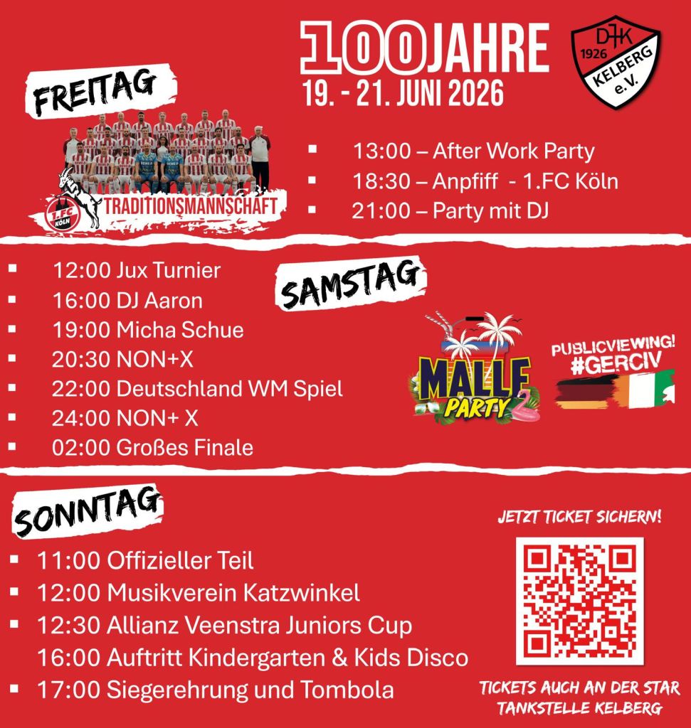 Der DJK feiert sein 100 Jähriges Jubiläum. Gegründet 1926