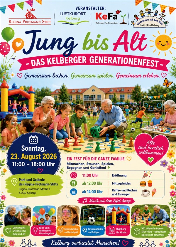 2026 Kelberg feiert das Generationenfest. Gemeinsam lachen. Gemeinsam spielen, Gemeinsam erleben. Gefeiert von Jung bis alt. Es war ein echt schönes Fest für die ganze Familie.